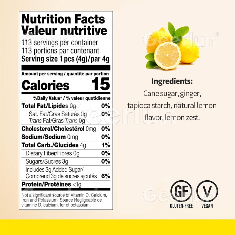 Ginger Chews Factory - Vegan Digestive Health Lemon