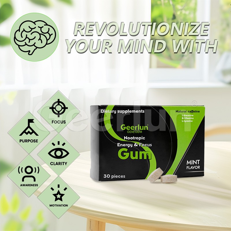 Caffeine Chewing Gum Supplier - L-Theanine Energy Focus