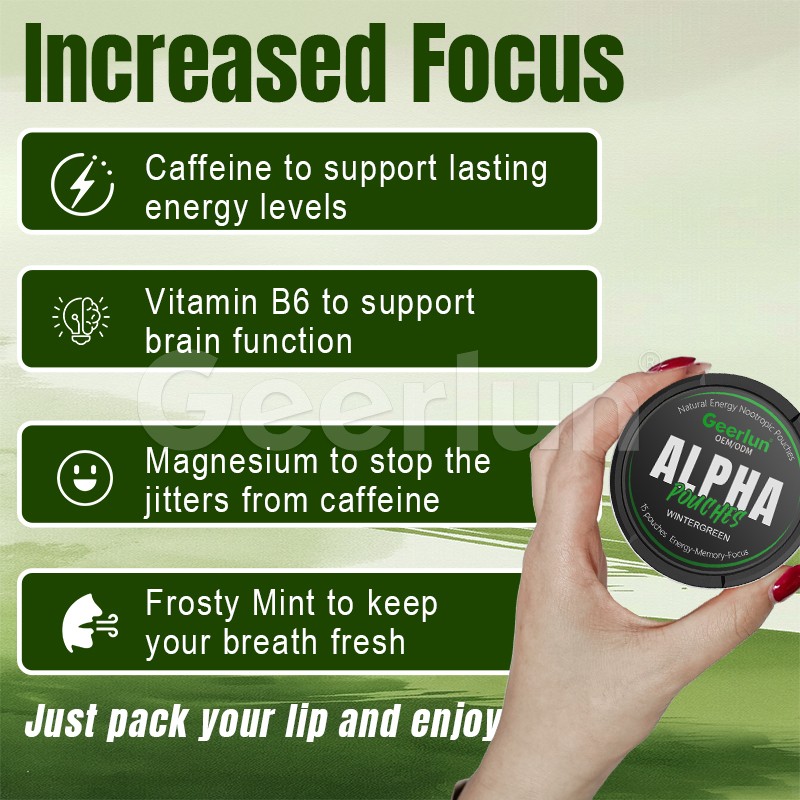 L-Theanine Caffeine Pouches Manufacturer - OEM Nootropic Focus Energy