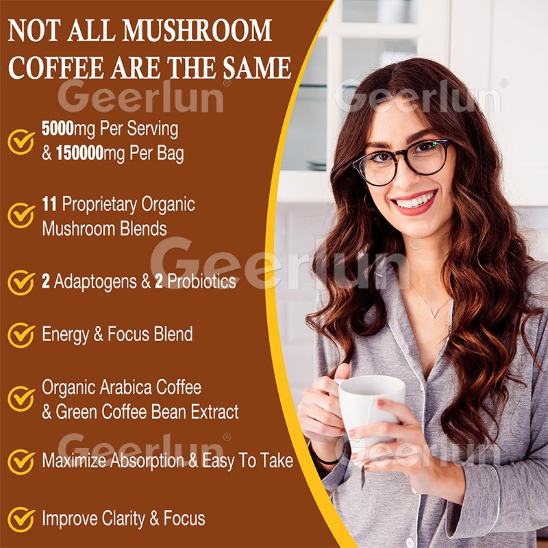 Mushroom Coffee Powder Manufacturer - 3 in 1 Energy Focus
