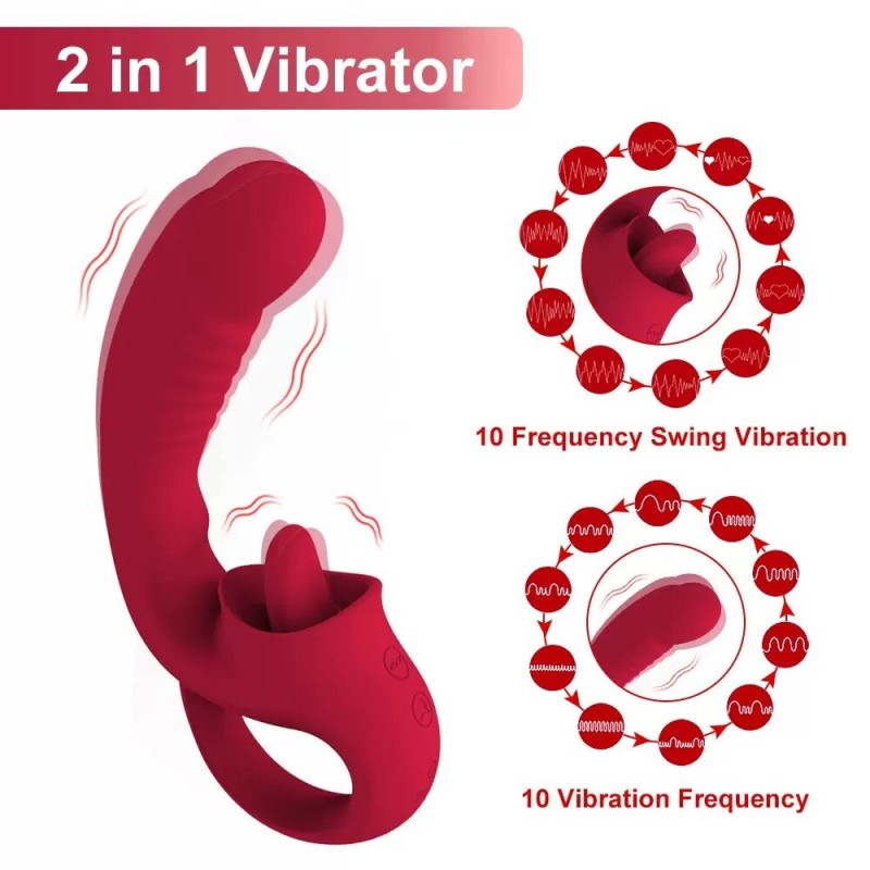 Hot Selling Women's G-Spot Clitoris Stimulator Dildo Tongue-Like Vibrator for Female Masturbation Sex Toys