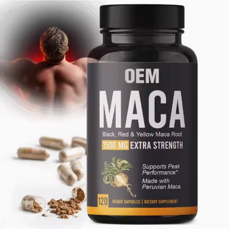 Wholesale Men's Maca Capsules Natural Energy Booster Supplement Enhances Power and Strength