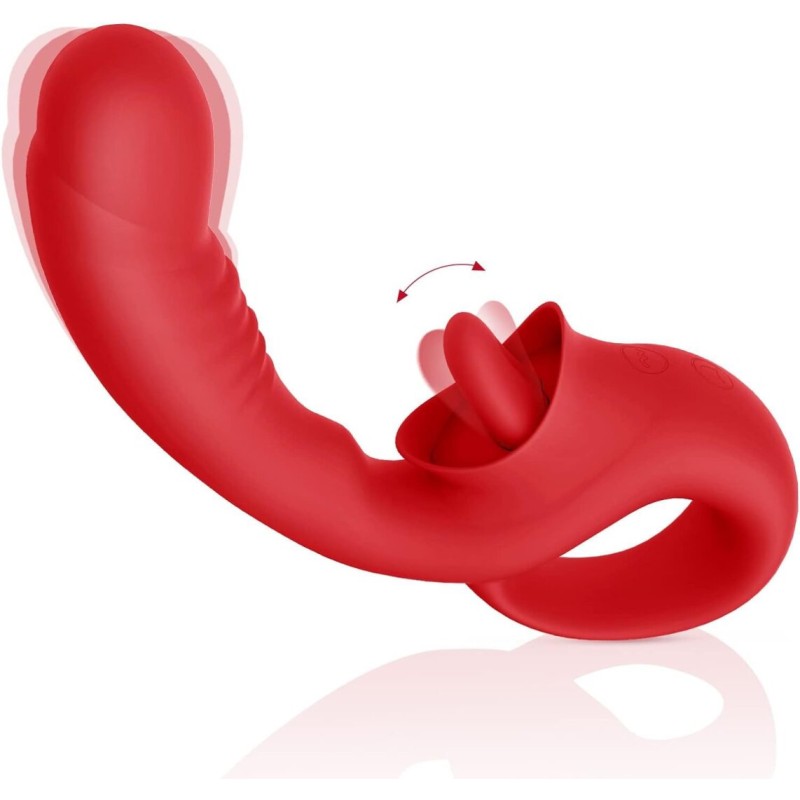 Hot Selling Women's G-Spot Clitoris Stimulator Dildo Tongue-Like Vibrator for Female Masturbation Sex Toys