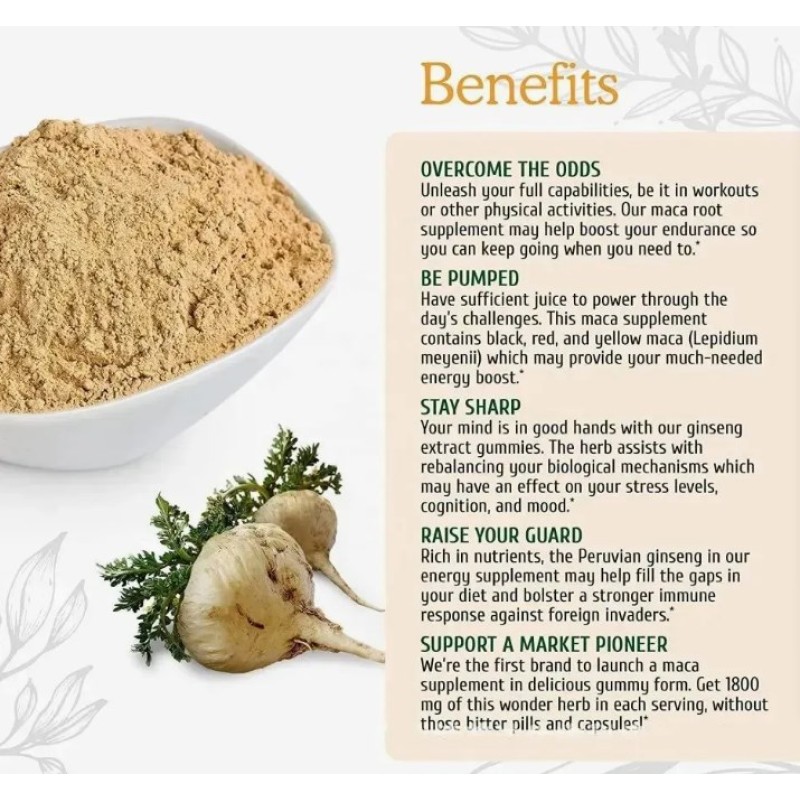OEM ODM Organic for Maca Root Extract Capsules Herbal Supplement for Men Yellow for Maca Powder