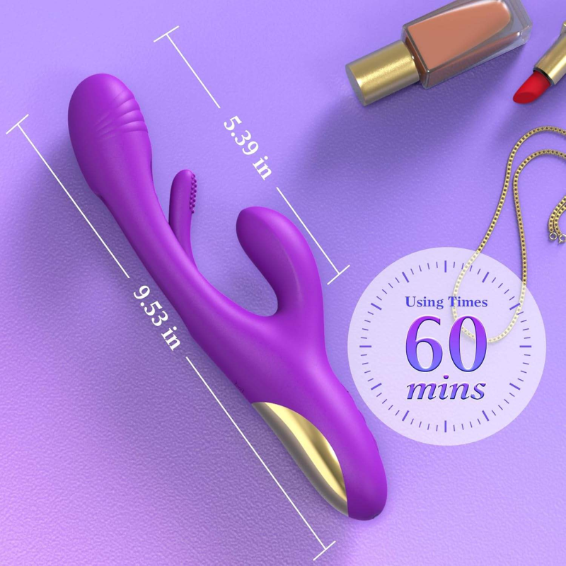 3 in 1 G Spot Vibrator with 7 Flapping & Rabbit Patterns, 7 Vibrating Female Sex Toy, Clitoral Nipple Stimulation Couple Sex Toy
