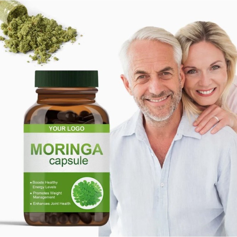 Private Label Wholesale Moringa Leaf Capsules Antioxidant Immune System Support for Digestive Health Skin Hair Joint Health