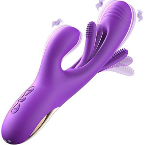 3 in 1 G Spot Vibrator with 7 Flapping & Rabbit Patterns, 7 Vibrating Female Sex Toy, Clitoral Nipple Stimulation Couple Sex Toy
