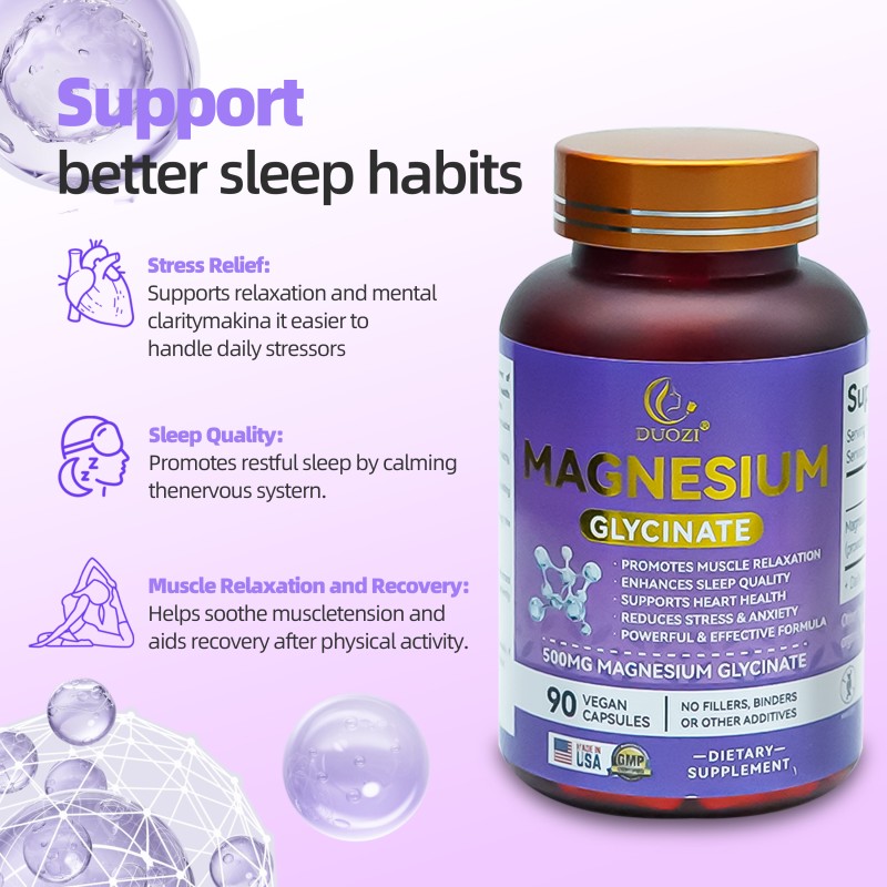 Magnesium Capsules Factory - Glycinate Muscle Relaxation Sleep