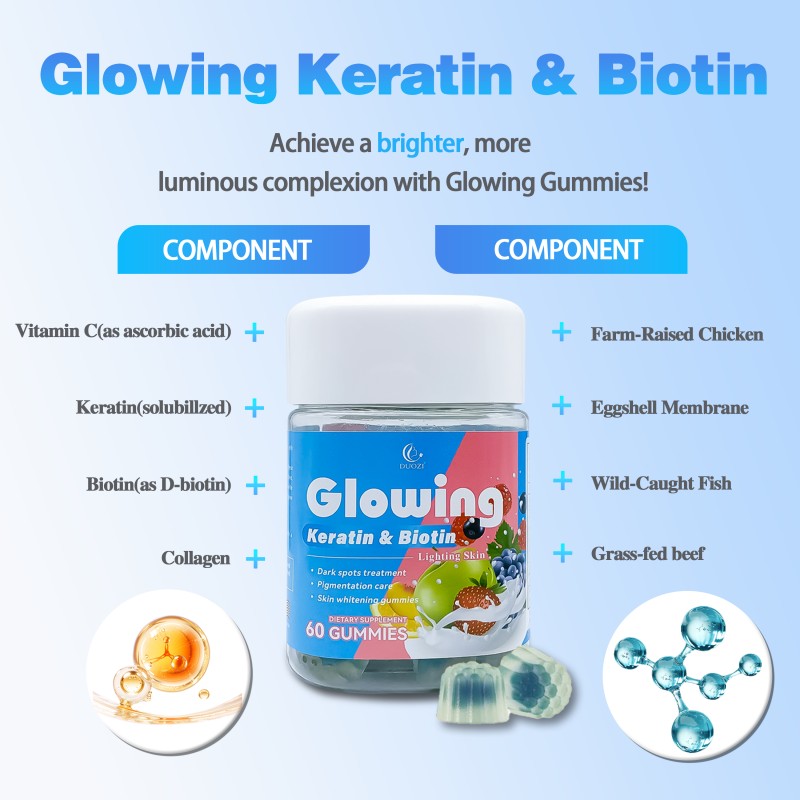 Skin Whitening Gummies Factory - Keratin Biotin Pigmentation Care