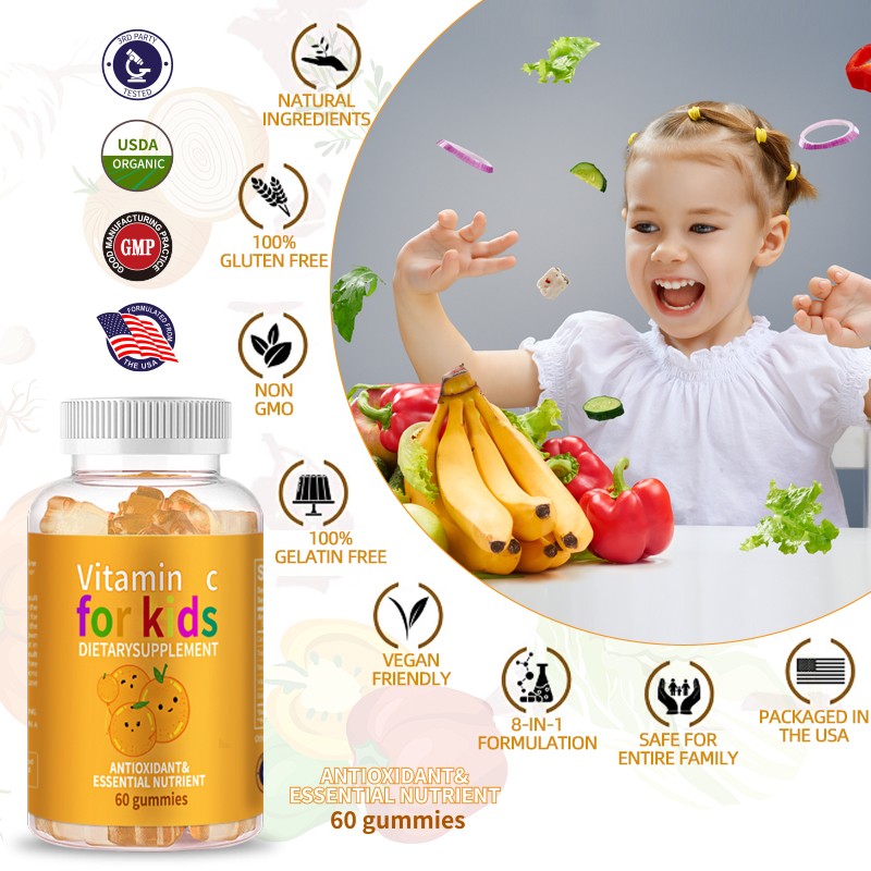 Vitamin C Gummies Factory - 60pcs Teenagers Growth Support