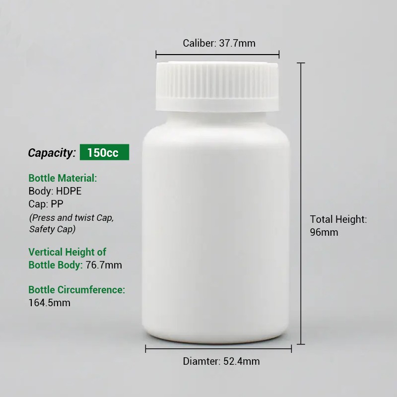 Medical Pill Bottle Supplier - 150cc HDPE Pharmaceutical Grade