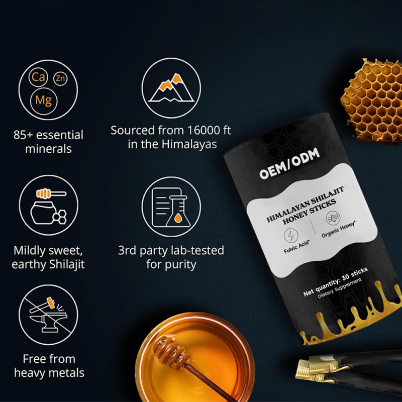 Shilajit Resin Sticks Manufacturer - Gold Grade Extract Honey