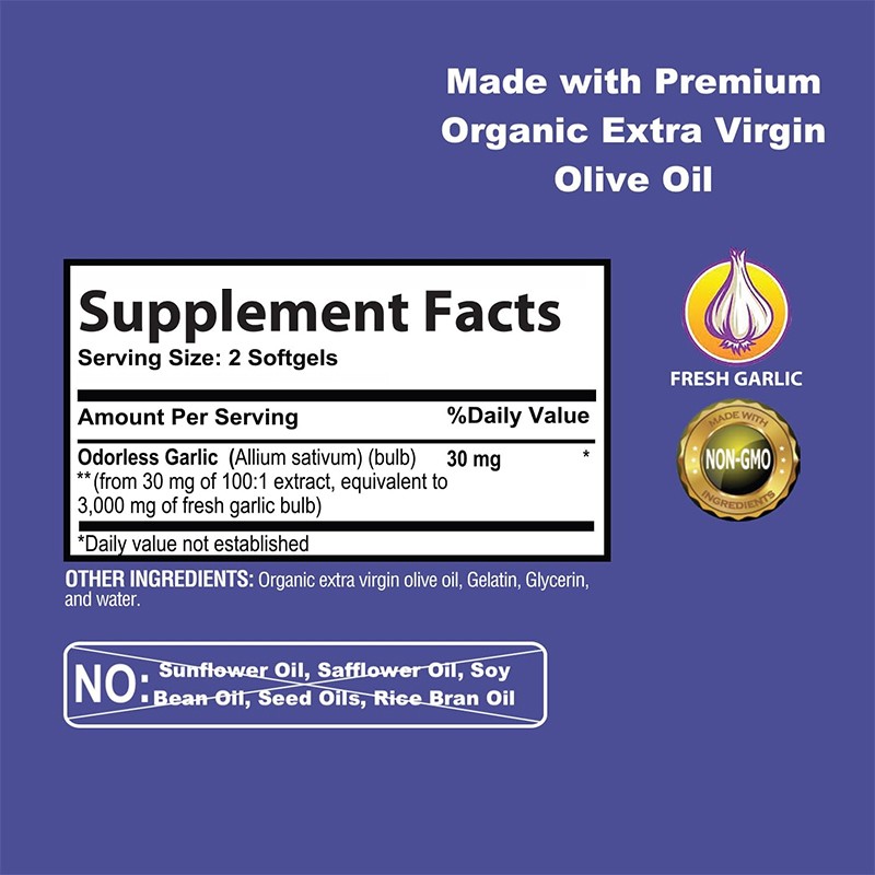 Garlic Oil Softgel Factory - Odorless Liquid Soft Gels