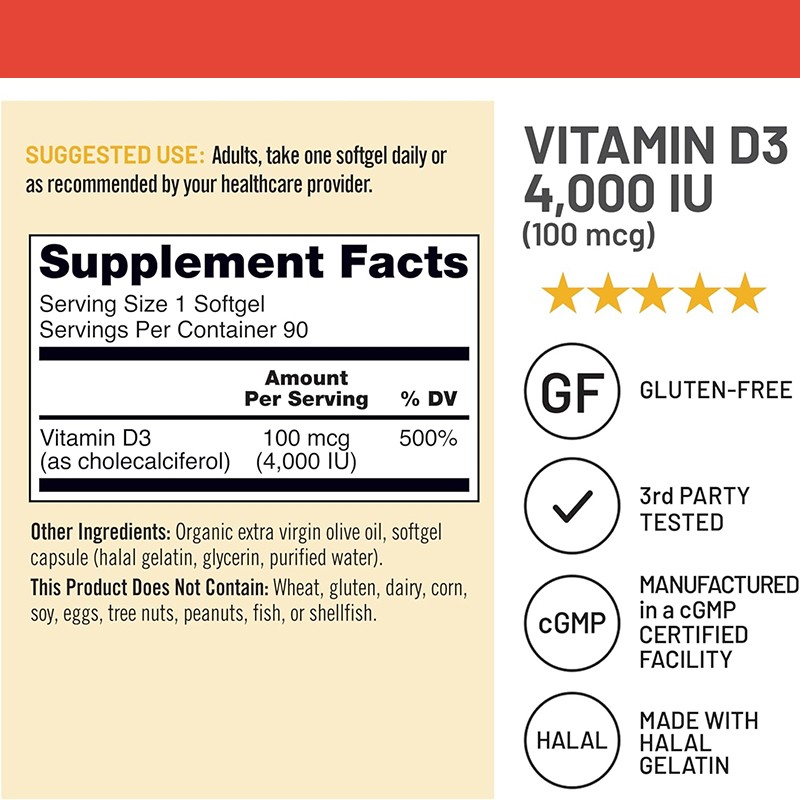 Vitamin D3 Softgel Factory - K2 MK7 Custom 400mg
