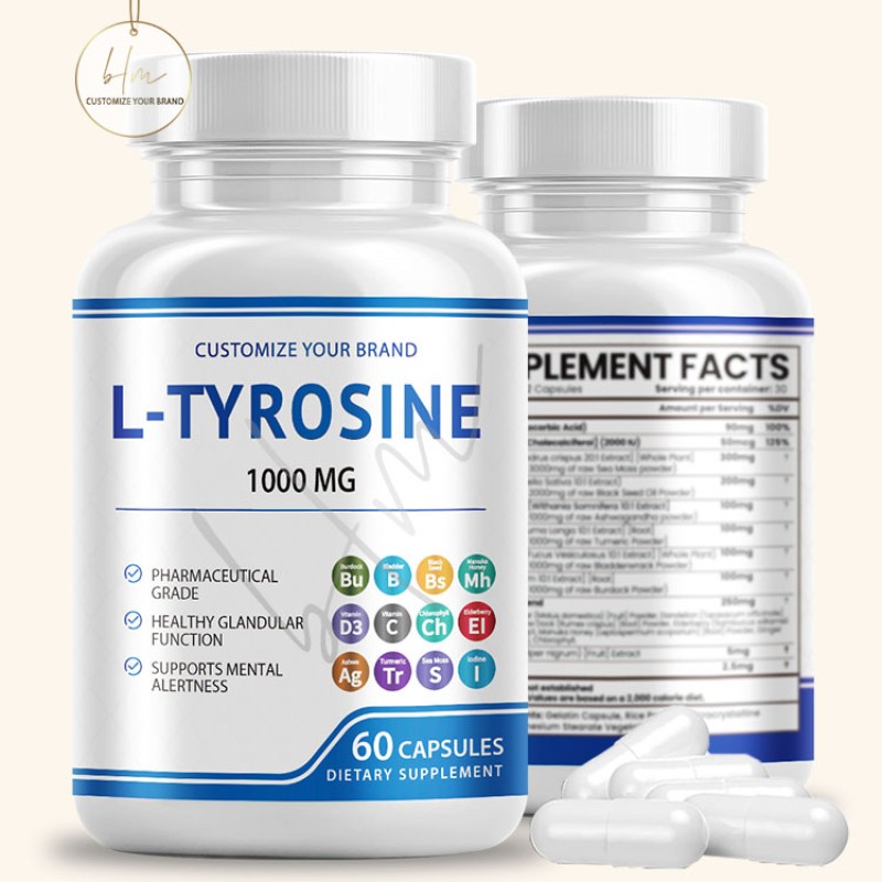 L-Tyrosine Capsules Supplier - 500mg Brain Function Support