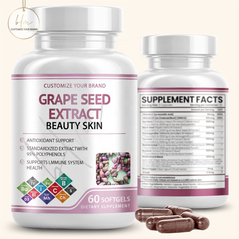 Grape Seed Capsules Supplier - 95% OPC Polyphenols Antioxidant
