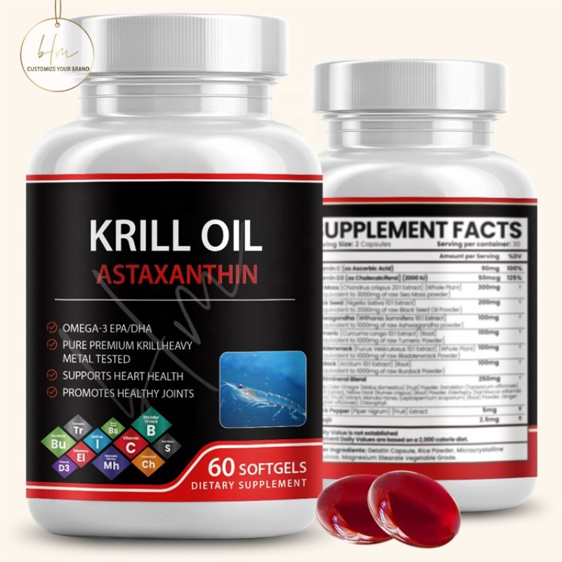 Omega 3 Softgels Factory - Krill Oil EPA DHA Astaxanthin