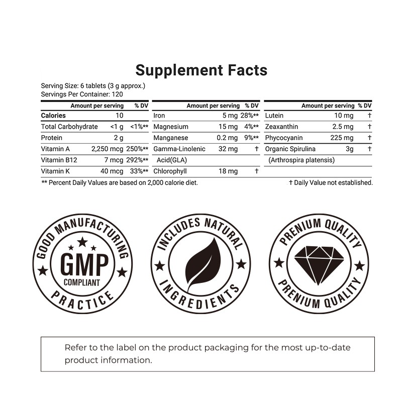 Spirulina Tablets Supplier - Super Food Energy Digestion Immune