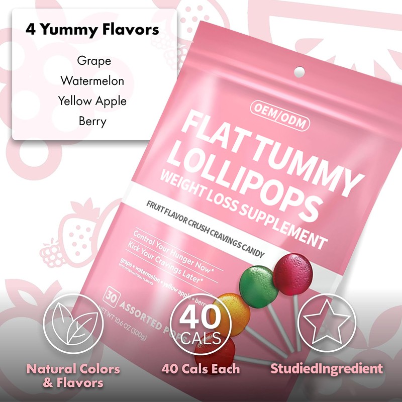 Slimming Lollipop Factory - OEM Fat Burning Fruit Flavor Candy