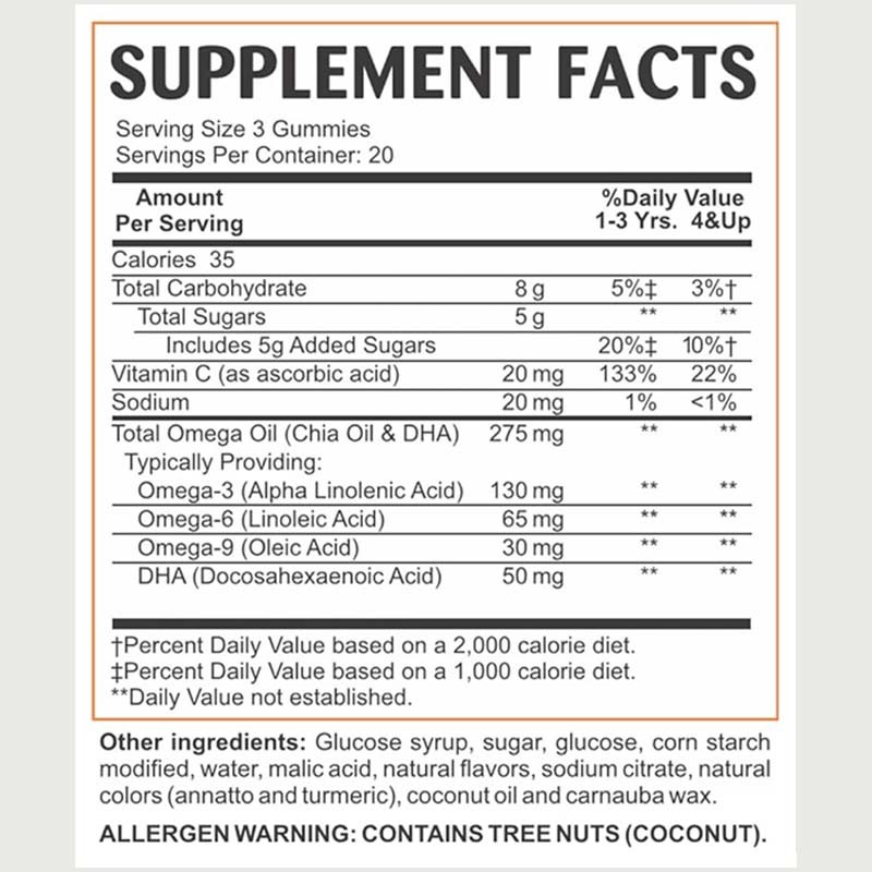 DHA Gummies Supplier - Sugar Free Multi Vitamin Chia Oil