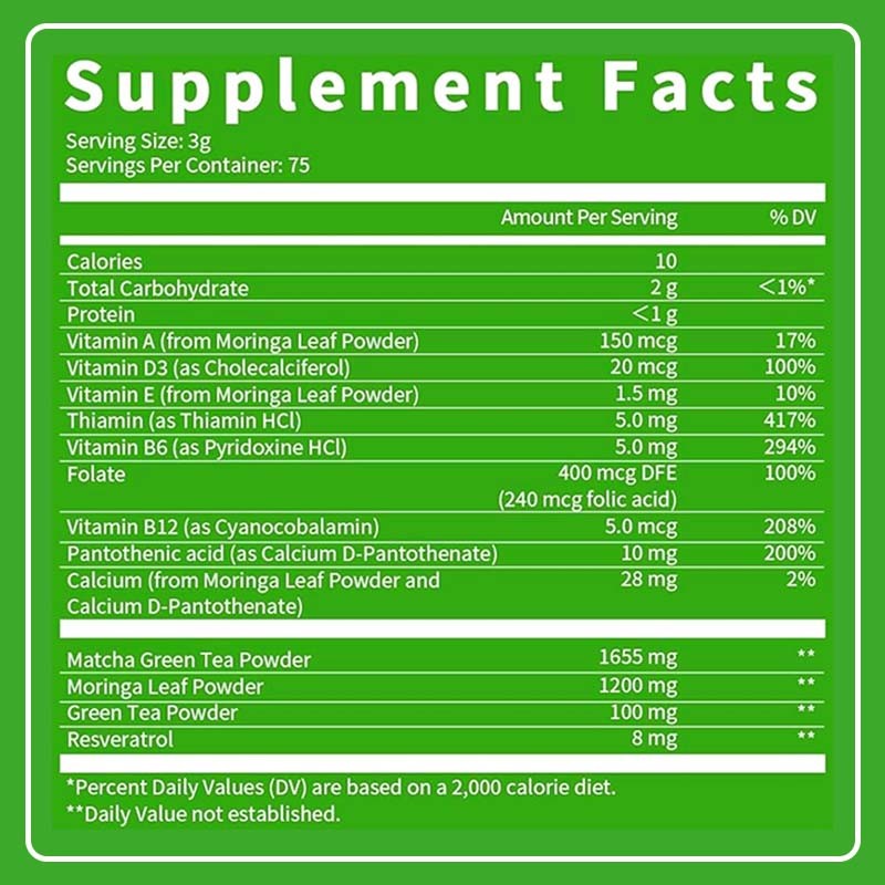 Matcha Powder Manufacturer - Organic Moringa Antioxidant Blend