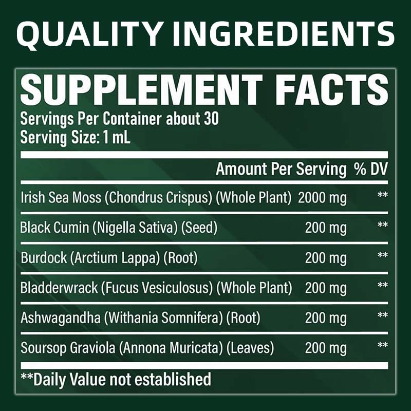 Sea Moss Drops Manufacturer - 6 in 1 Organic Immune Digestive