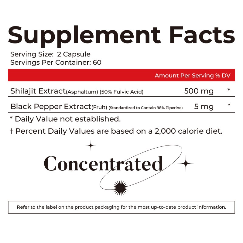 Shilajit Capsules Supplier - Fulvic Acid Energy Stamina