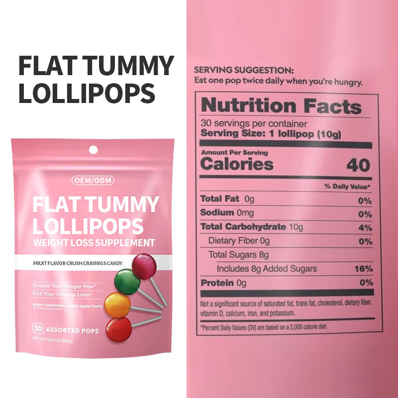 Slimming Lollipop Factory - OEM Fat Burning Fruit Flavor Candy