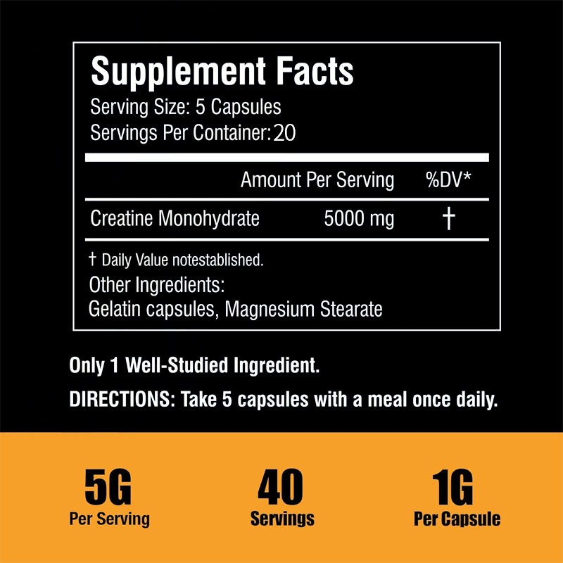Creatine Capsules Factory - Gluten Free Micronized Monohydrate