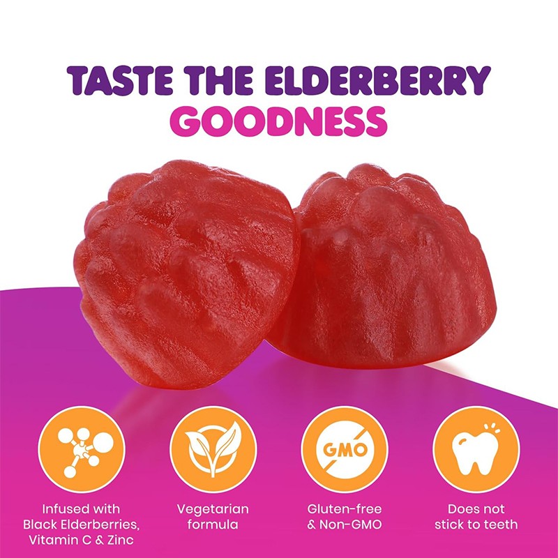 Elderberry Gummies Manufacturer - Kids Vitamin Zinc Oral Candy