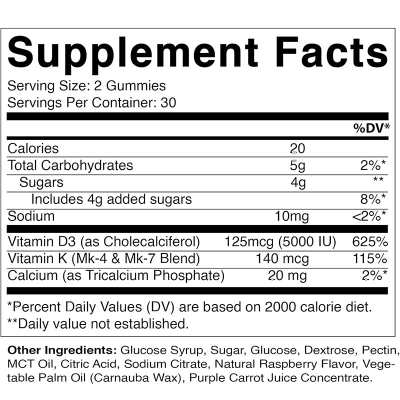Vitamin D3 K2 Gummies Supplier - OEM Bone Health Supplement