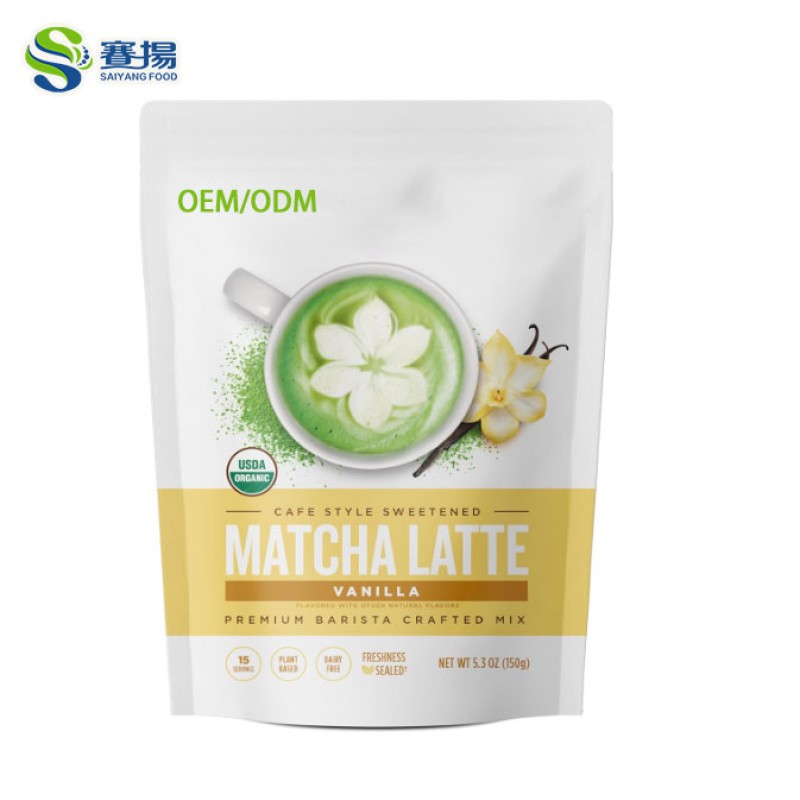 Private Label Organic Matcha Vanilla Green Tea Powder Bulk Packaged Vanilla Matcha Powder Organic