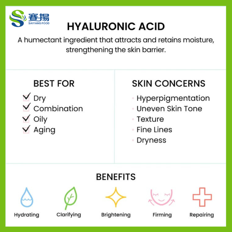 Food Grade Sodium Hyaluronate Hyaluronic Acid Powder 3000 Dalton Hyaluronic Acid Skin Powder