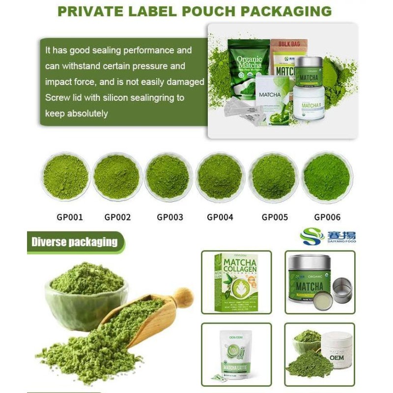 Wholesale Private Label High Quality Ceremonial Grade Matcha Tin Can 30g Matcha Powder Organic Matcha Green Tea Powder