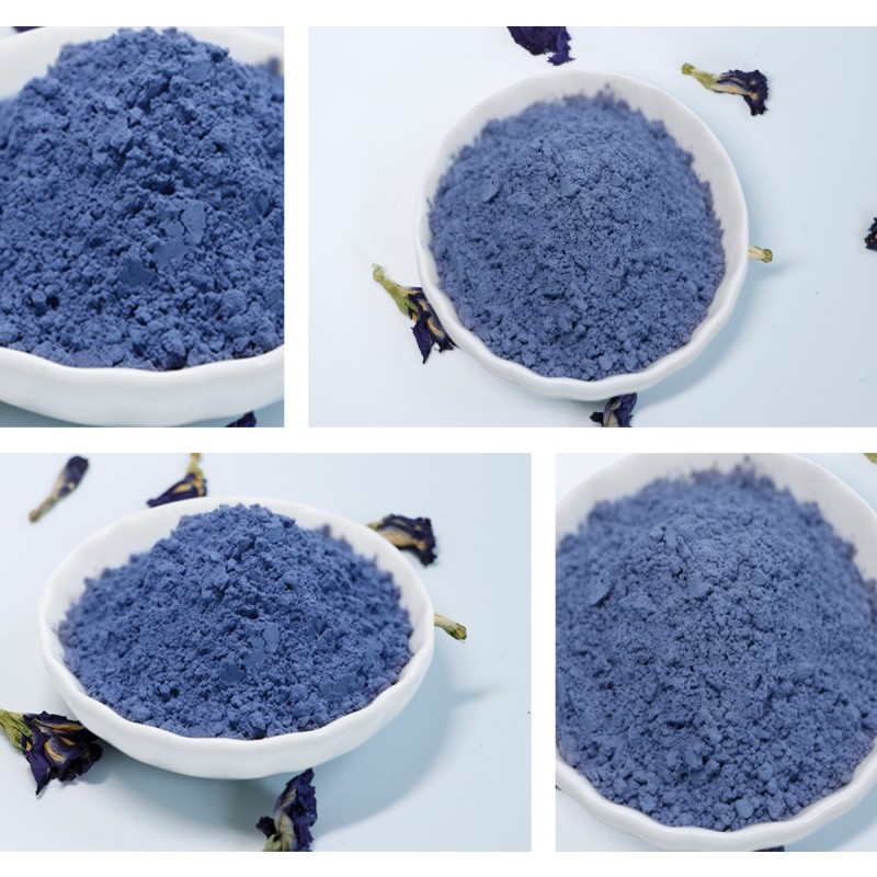 Private Label OEM/ODM 700 Mesh Pure Water Soluble Organic Butterfly Pea Flower Powder Factory Supply Blue Matcha Powder