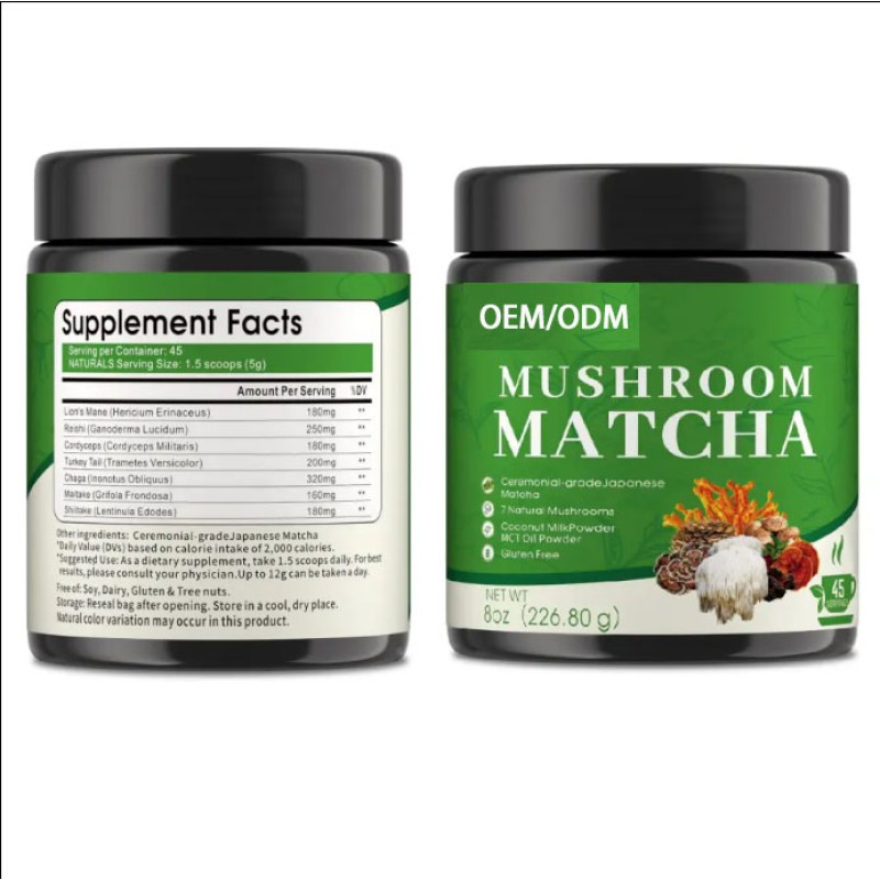 Wholesale Mushroom Matcha OEM Private Label Ceremonial Matcha Mushrooms Vegan Mushroom Matcha Powder