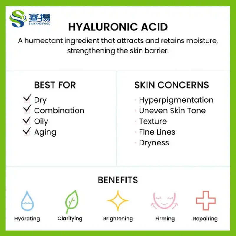 Hyaluronic Acid Sodium Salt Powder 3,000 - 8,000 Dalton Hydrolyzed Sodium Hyaluronate Hyaluronic Acid Bulk Powder