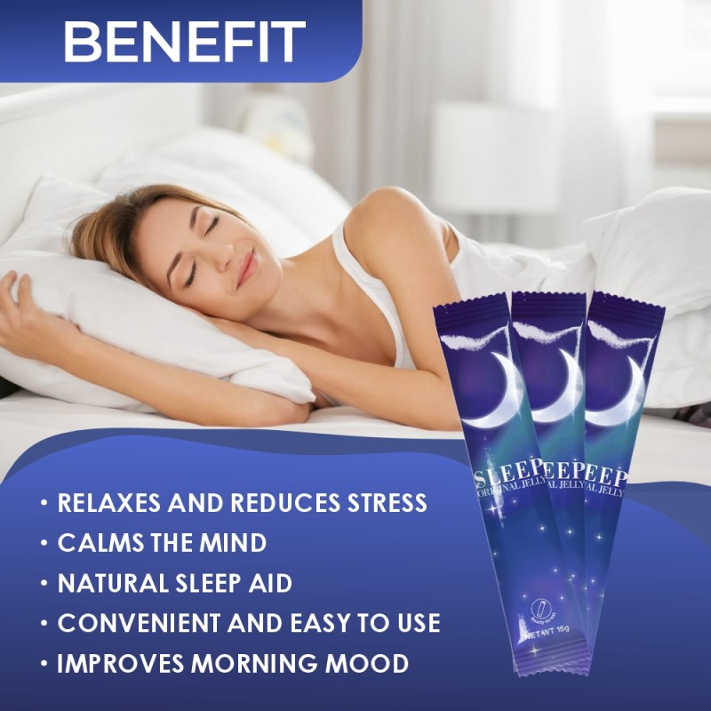 OEM Melatonin Jelly Natural Sleep Aid Drug-Free Vegan Melatonin Gummy Supplement Sleeping Pills Substitute Jelly