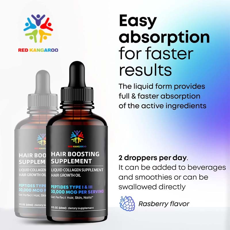 Hair Growth Liquid Supplier - 30000mcg Biotin Collagen Drops