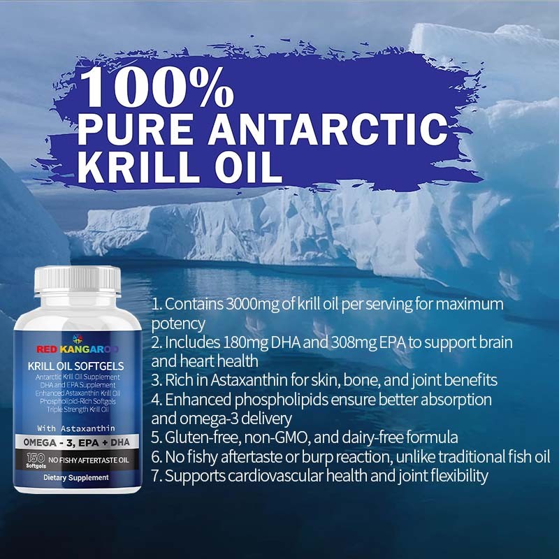 Antarctic Krill Oil Manufacturer - 3000mg Omega 3 Skin Bone