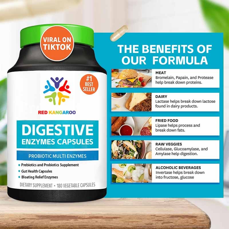 Digestive Enzymes Capsules Factory - Prebiotics Probiotics Gut