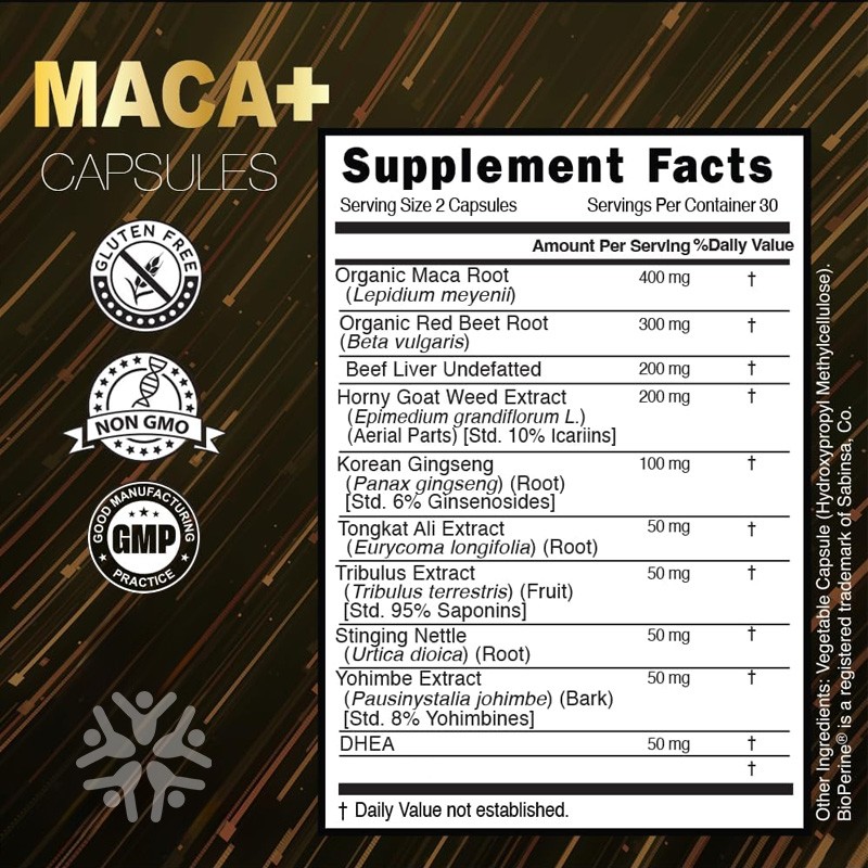 Maca Root Capsules Factory - Organic Black Maca Energy Enhancement