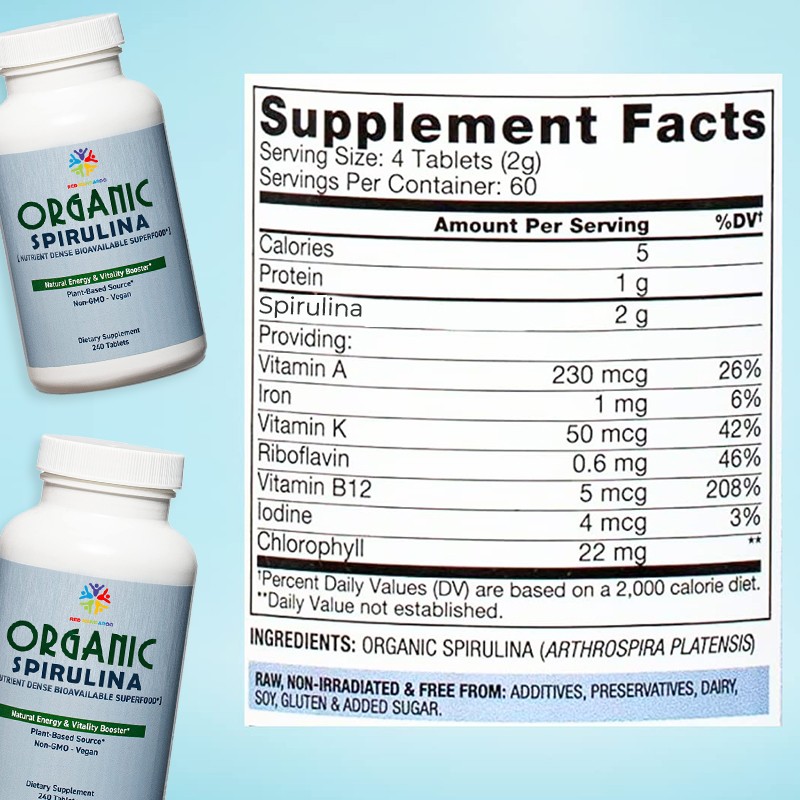 Spirulina Tablets Manufacturer - Pills Extract Vitamin Energy