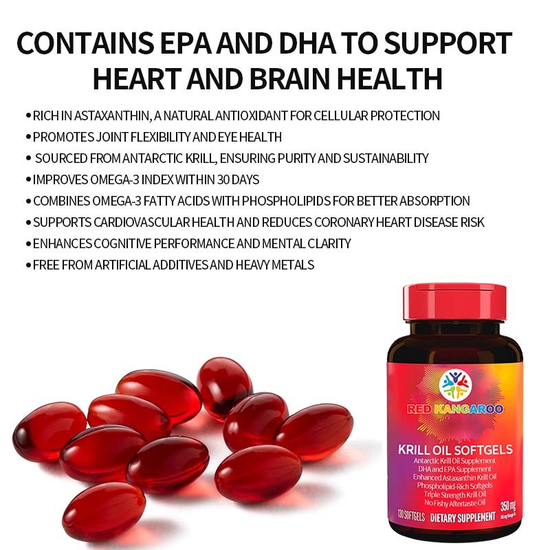 Krill Oil Softgels Factory - 350mg EPA DHA Heart Health