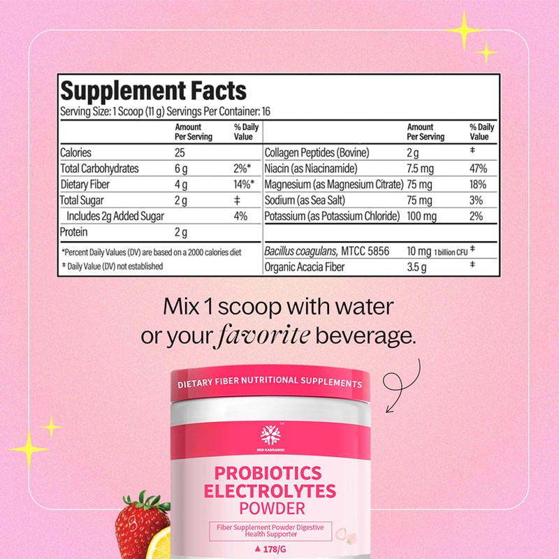 Fiber Powder Supplier - Vegetarian Collagen Probiotics Electrolyte