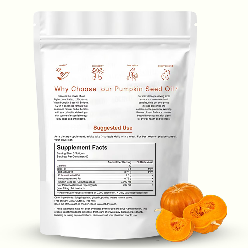 Pumpkin Seed Oil Softgels Supplier - 3000mg Virgin Oil Hair