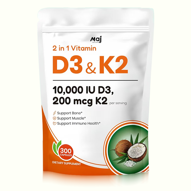 Vitamin D3 K2 Softgels Factory - MK7 Coconut Oil Bone Heart