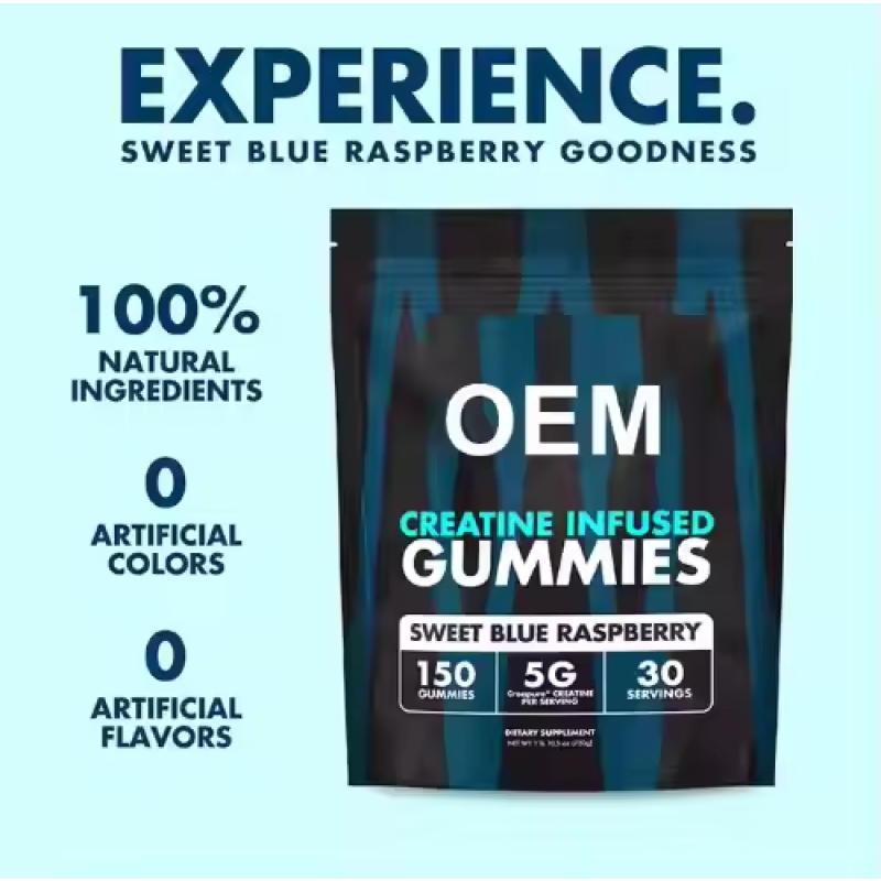 Creatine Gummies Manufacturer - OEM Blue Raspberry 5g