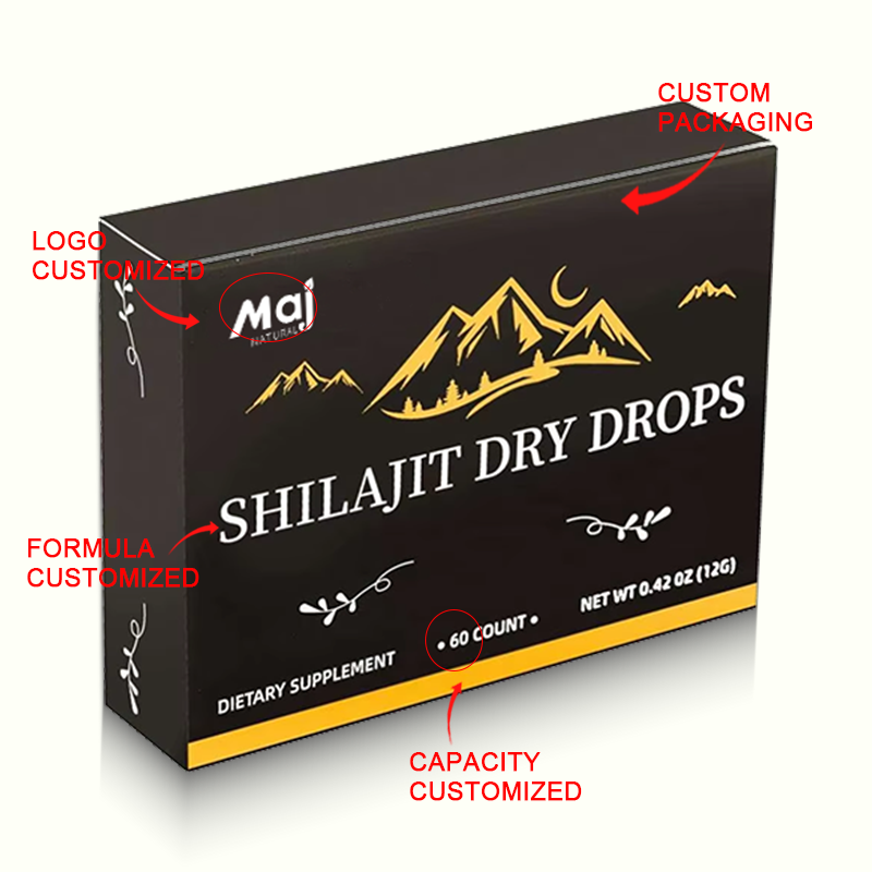 Shilajit Dry Drops Manufacturer - OEM 60 Tablets Metabolism