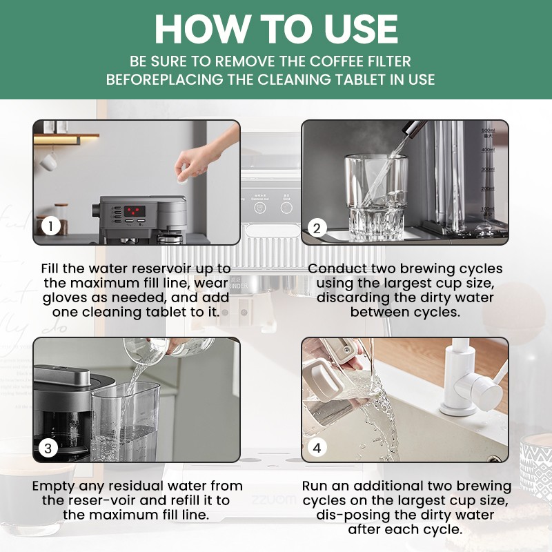 Coffee Descaler Tablets Factory - Stain Free Drip Espresso Machine